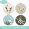 4 pcs Embroidery kit for Beginners Patterns and Instructions, DIY Adult Beginner Cross Stitch Kits, Including 2 Plastic Embroidery Hoops, 1 Pair of Scissors, Colored Threads and Needles